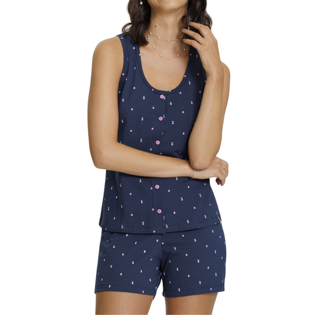 Pijama short doll regata