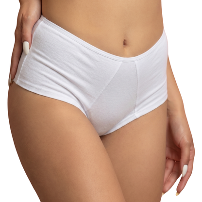 Calcinha tradicional de cotton com laterais duplas largas