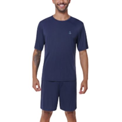 Pijama Masculino Manga Curta com Bermuda