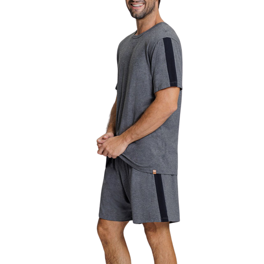 Pijama Masculino Manga Curta com Bermuda